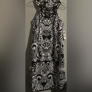 INC International Concepts brown and white sleeveless dress